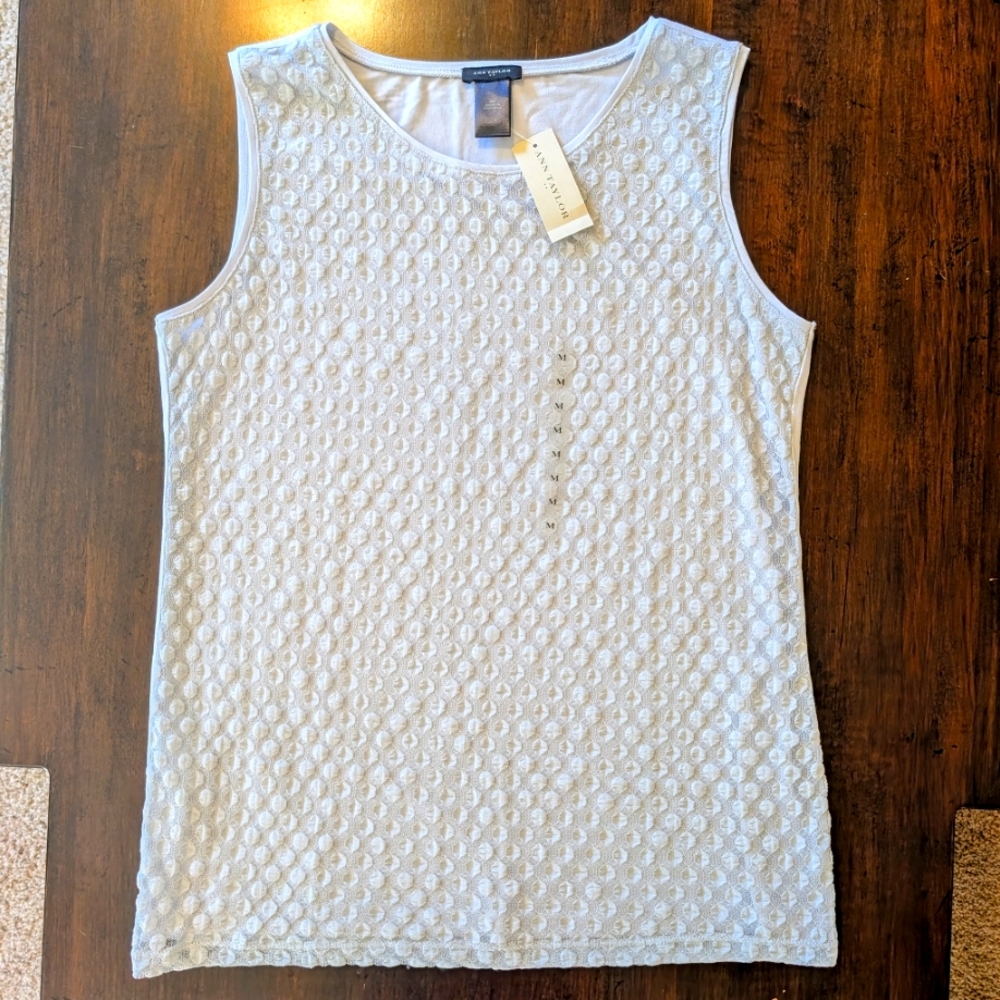 Ann Taylor Grey Textured Tank Top